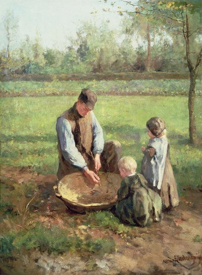 Watching Father Work by Albert Neuhuys
